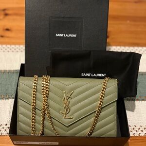 Saint Laurent Sage Envelope Crossbody Bag